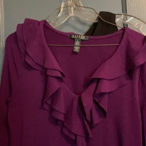 Plum/purple colored cotton Lauren dress with 3/4 sleeves. Fits 6-8.